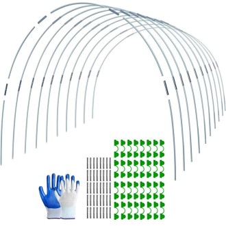 Garden Arch Greenhouse Hoops Rustproof Steel Tunnel Hoop Frame Plant Support, Speci: L  5 Rods 5 Arches