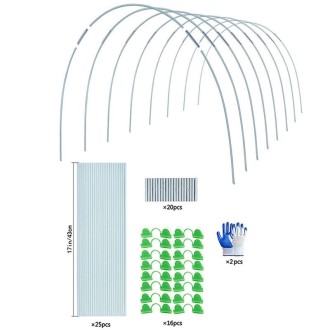 Garden Arch Greenhouse Hoops Rustproof Steel Tunnel Hoop Frame Plant Support, Speci: S 3 Rods 8 Arches