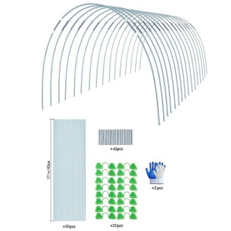 Garden Arch Greenhouse Hoops Rustproof Steel Tunnel Hoop Frame Plant Support, Speci: S 3 Rods 16 Arches