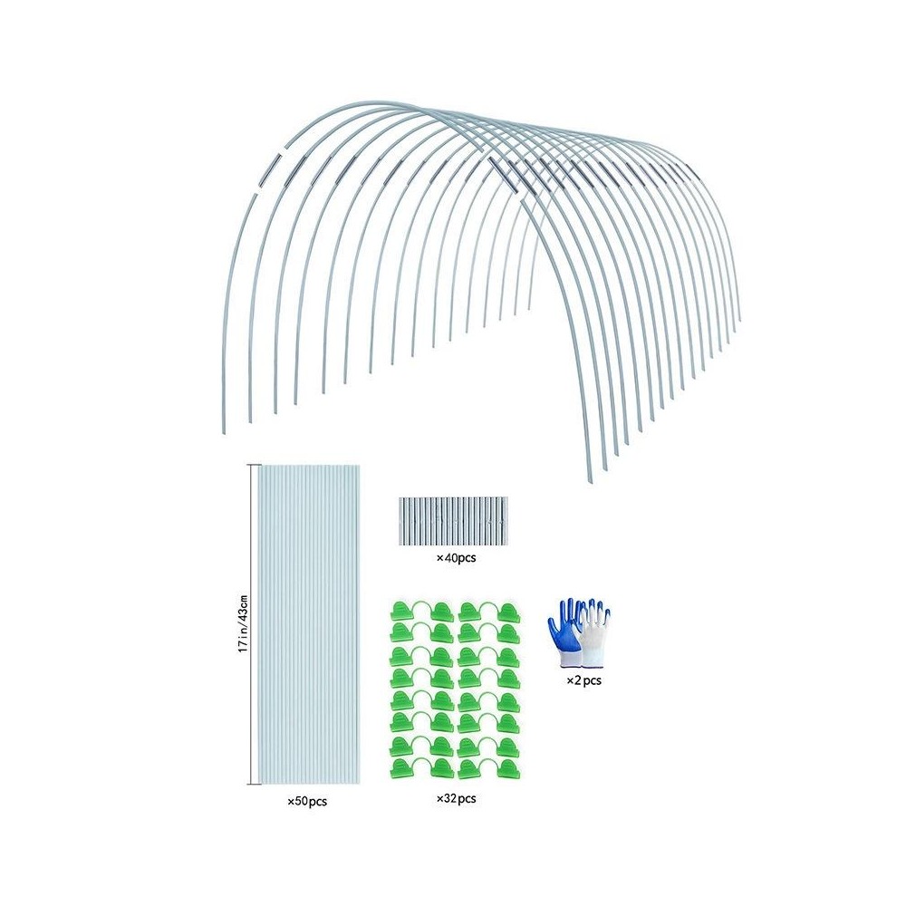 Garden Arch Greenhouse Hoops Rustproof Steel Tunnel Hoop Frame Plant Support, Speci: S 3 Rods 16 Arches