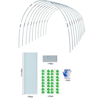 Garden Arch Greenhouse Hoops Rustproof Steel Tunnel Hoop Frame Plant Support, Speci: L  5  Rods 10 Arches