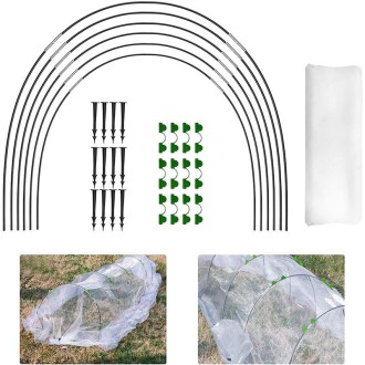 18pcs Without Net Garden Arched Shed Insect Mesh Set Flexible Stretchable Plants Protection Net