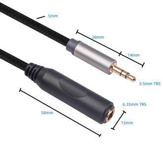 2 PCS/Pack 3662B-02-03 3.5mm Male to 6.35mm Female Audio Cable