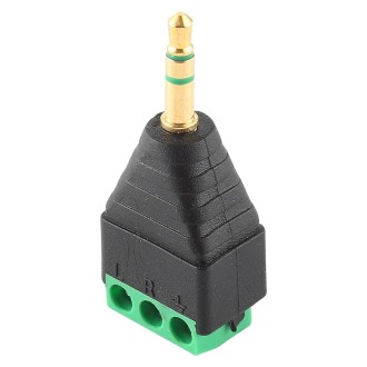 3.5mm Male Plug 3 Pole 3 Pin Terminal Block Stereo Audio Connector