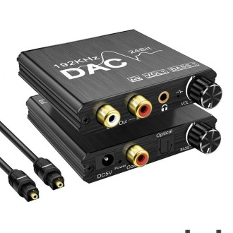 Digital To Analog Audio Converter Stereo Extractor DAC Amplifier Optical SPDIF 192Khz 24Bit