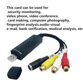 Portable USB 2.0 Video + Audio RCA Female to Female Connector for TV / DVD / VHS Support Vista 64 / win 7 / win 8 / win 10 / Mac