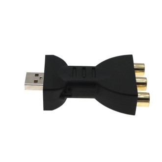 USB 2.0 Male to 3 RCA Gold-plated Video Audio Adapter AV Component Converter