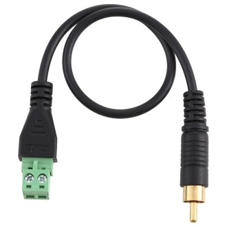 RCA Male Gold-plated to 2 Pin Pluggable Terminals Solder-free USB Connector Solderless Connection Adapter Cable, Length: 30cm