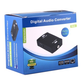 Coaxial RCA Input to Optical Toslink Output Digital Audio Converter Adapter(Black)