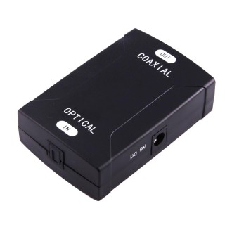 Optical Toslink Input to Coaxial RCA Output Digital Audio Converter Adapter(Black)