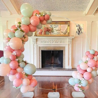 Round Balloon Arch Kit  Adjustable Arch Frame with Base Party Column Stand Set, Size: 2.5m