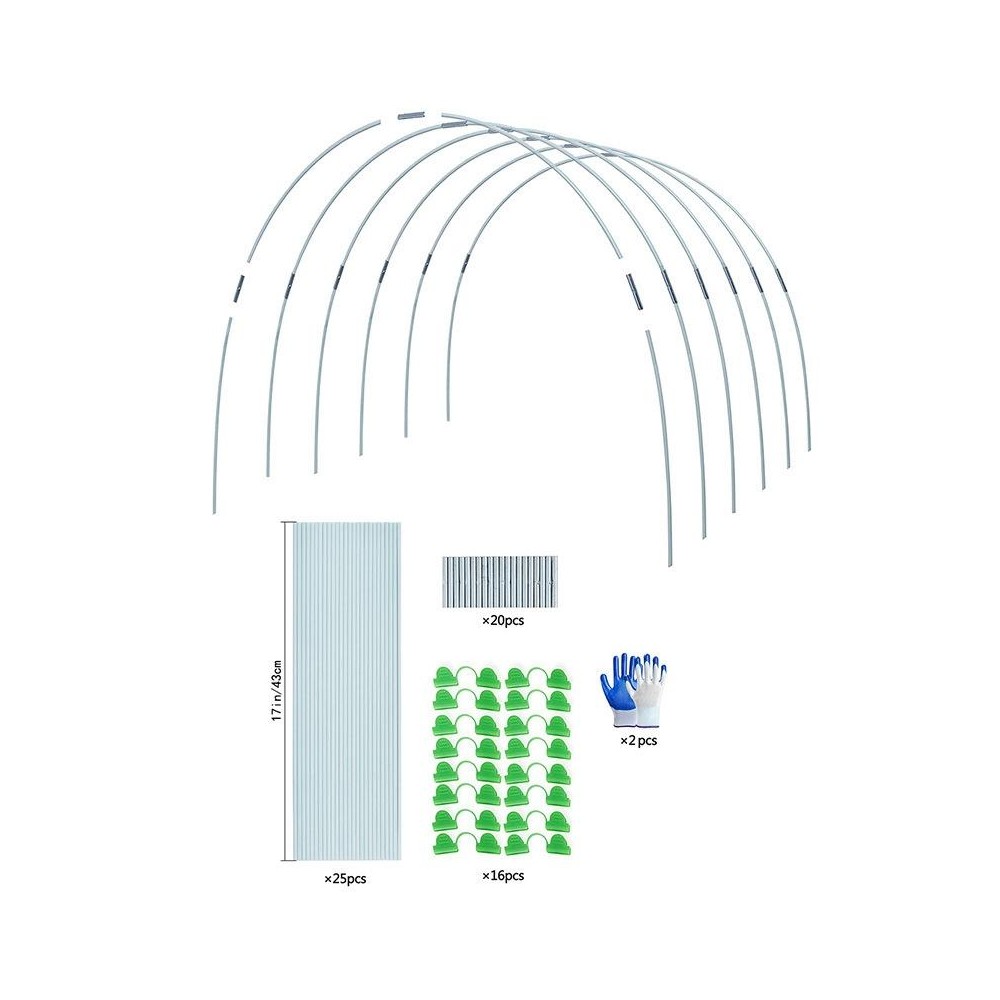 Garden Arch Greenhouse Hoops Rustproof Steel Tunnel Hoop Frame Plant Support, Speci: M 4 Rods 6 Arches