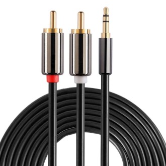 5m Gold Plated 3.5mm Jack to 2 x RCA Male Stereo Audio Cable