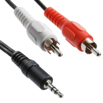 Good Quality Jack 3.5mm Stereo to RCA Male Audio Cable, Length: 5m