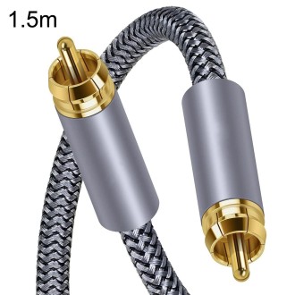 1.5m Pure Copper RCA Coaxial HIFI Digital Audio Cable SPDIF Subwoofer Speaker Cable(Silver Gray)