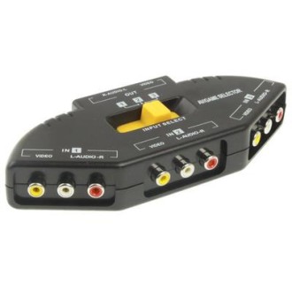 AV-33 Multi Box RCA AV Audio-Video Signal Switcher + 3 RCA Cable, 3 Group Input and 1 Group Output System(Black)