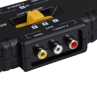 AV-33 Multi Box RCA AV Audio-Video Signal Switcher + 3 RCA Cable, 3 Group Input and 1 Group Output System(Black)