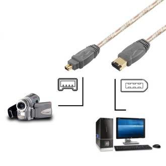 IEEE 1394 FireWire 6 Pin to 4 Pin Cable, Length: 5m