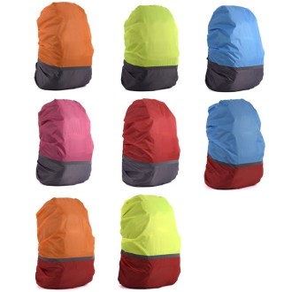 2 PCS Outdoor Mountaineering Color Matching Luminous Backpack Rain Cover, Size: XL 58-70L(Red + Fluorescent Green)