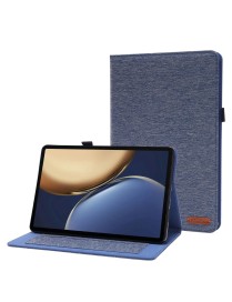For Honor Tablet V7 Pro TPU + Fabric PU Leather Tablet Protective Case with Name Card Clip(Dark Blue)