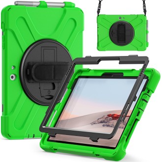 For Microsoft Surface Go 2 Shockproof Colorful Silicone + PC Protective Case with Holder & Shoulder Strap & Hand Strap & Pen Slo