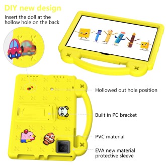 For TCL Tab 10 Gen2 10.36 2023 Handle Kickstand Children EVA Shockproof Tablet Case(Yellow)