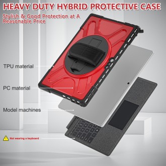 For MicroSoft Surface Pro 4 / 5 / 6 / 7 TPU + PC Tablet Case(Red)