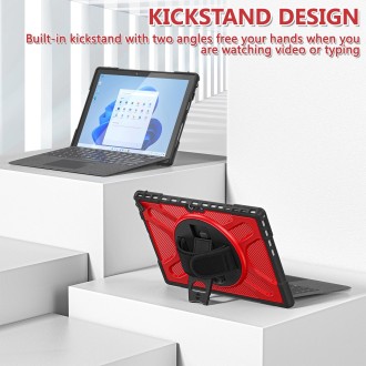 For MicroSoft Surface Pro 4 / 5 / 6 / 7 TPU + PC Tablet Case(Red)