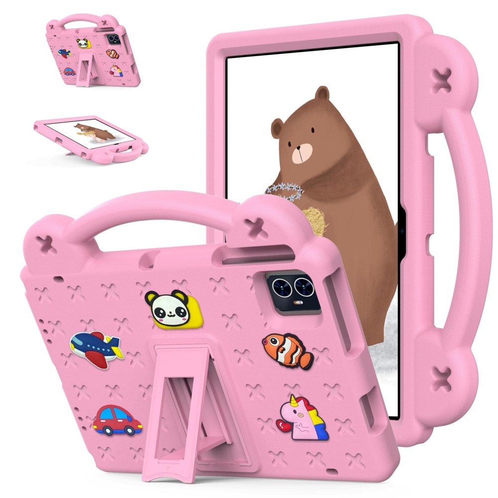 For Walmart ONN 10.1 Gen4 2024 Handle Kickstand Children EVA Shockproof Tablet Case(Pink)