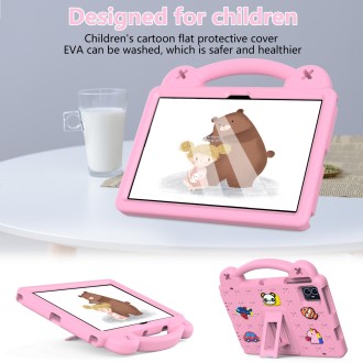 For Walmart ONN 10.1 Gen4 2024 Handle Kickstand Children EVA Shockproof Tablet Case(Pink)