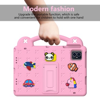 For Walmart ONN 10.1 Gen4 2024 Handle Kickstand Children EVA Shockproof Tablet Case(Pink)