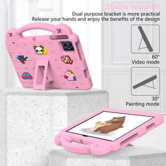 For Walmart ONN 10.1 Gen4 2024 Handle Kickstand Children EVA Shockproof Tablet Case(Pink)