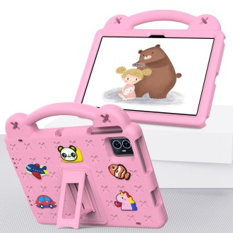 For Walmart ONN 10.1 Gen4 2024 Handle Kickstand Children EVA Shockproof Tablet Case(Pink)