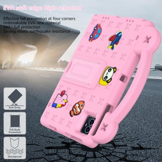 For Walmart ONN 10.1 Gen4 2024 Handle Kickstand Children EVA Shockproof Tablet Case(Pink)