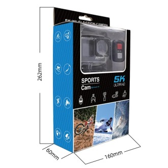 5K/30FPS WIFI HD Anti-Shake Remote Touch Dual-Screen IP68 Waterproof Sports Camera, Style: Black