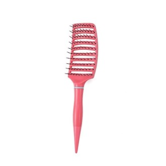 Fluffy Rib Comb Massage Comb(Pink Tip Handle)