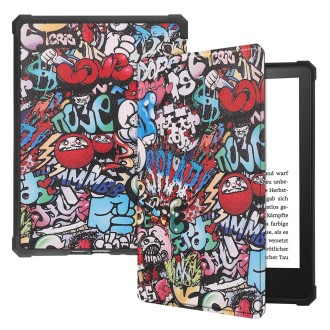 For Amazon Kindle Paperwhite 2021 Painted Voltage Caster Texture TPU Horizontal Flip Tablet Leather Case with Sleep / Wake-up Fu