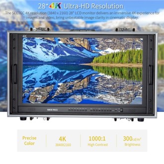 SEETEC 4K280-9HSD-CO 3840x2160 28 inch HDMI 4K HD Director Box Camera Field Monitor, Support Four Screen Split