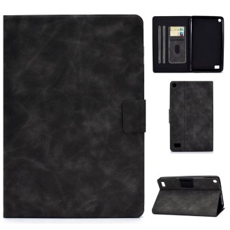 For Kindle Fire 7 2015 / 2017 / 2019 Cowhide Texture Horizontal Flip Leather Case with Holder & Card Slots & Sleep / Wake-up Fun