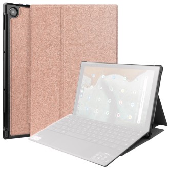 For Asus Chromebook Detachable CM3000DVA-HT0019 TPU Horizontal Flip Leather Case with Pen Slot & Holder(Rose Gold)