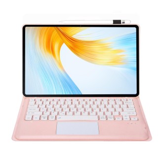 For Honor MagicPad 13 AH16-A TPU Ultra-thin Detachable Bluetooth Keyboard Tablet Leather Case with Touchpad(Pink)