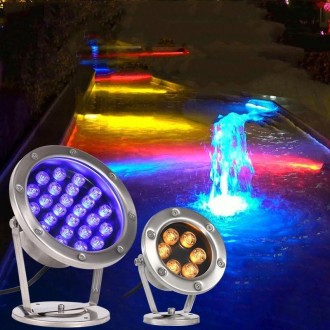 LED Underwater Light Pool Fish Pond Fountain Waterproof Landscape Light 18W(Red)