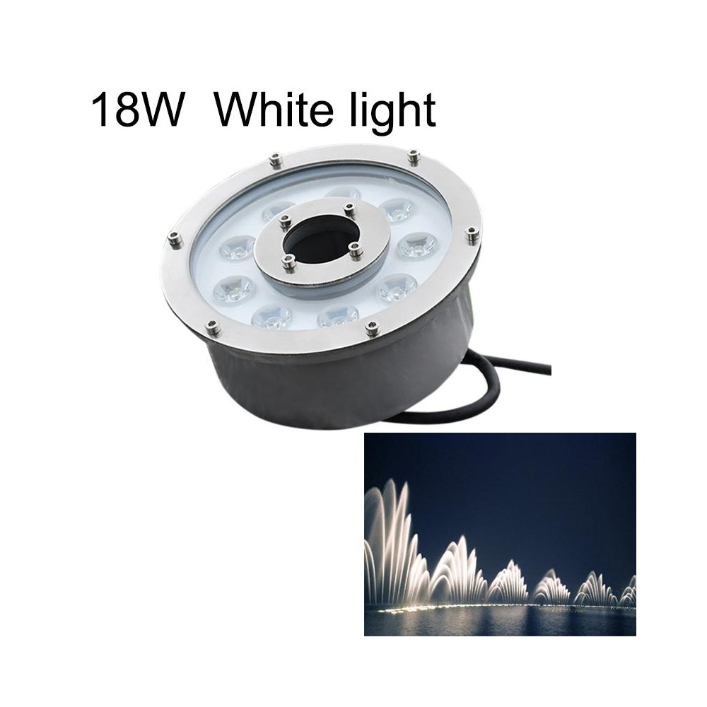 18W Landscape Ring LED Aluminum Alloy Underwater Fountain Light(White Light)