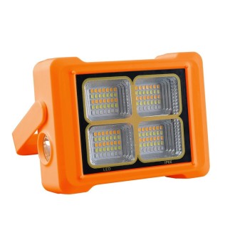 Solar Flood Light Portable Flashlight Emergency Work Light(Orange)