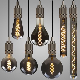 G80 Electroplating Smoke Grey Warm Light LED Bulb Retro Lamp