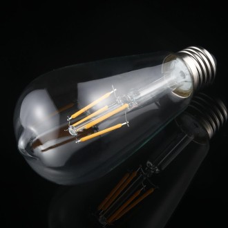 ST64 E27 4W 4 LEDs 600 LM 3000K Retro Dimming LED Filament Light Bulb Energy Saving Light, AC 220V(Warm White)