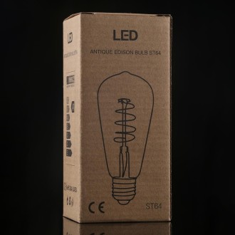 ST64 E27 4W 4 LEDs 600 LM 3000K Retro Dimming LED Filament Light Bulb Energy Saving Light, AC 220V(Warm White)