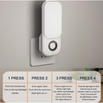 LED Induction Night Light Intelligent Wireless Aisle Corridor Night  With Flashlight,Spec: Charging Model 