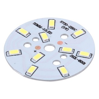 10 PCS 5W SMD 5730 Aluminum Base Light Panel, 10 LEDs 450 LM 3000-6500K, Diameter: 50mm