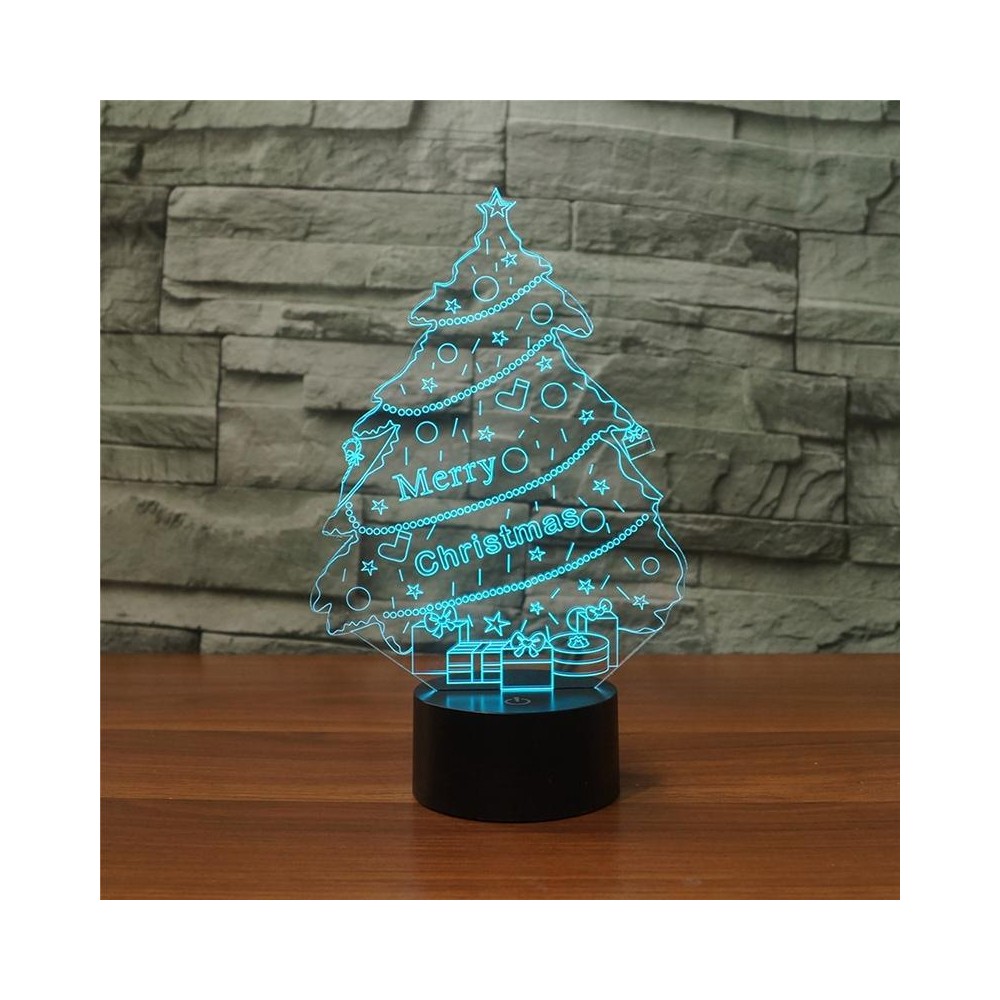 Christmas Tree Shape 3D Colorful LED Vision Light Table Lamp, USB & Battery Version